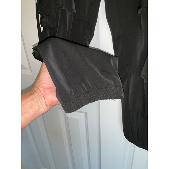 Chico’s Black Label tie pocket cargo black pants size 1 Medium - Picture 3 of 9
